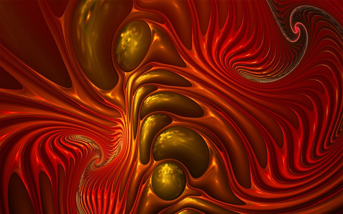 Обои фрактальное искусство, красный цвет, иллюстрация, Апельсин, фигура в разрешении 1920x1200