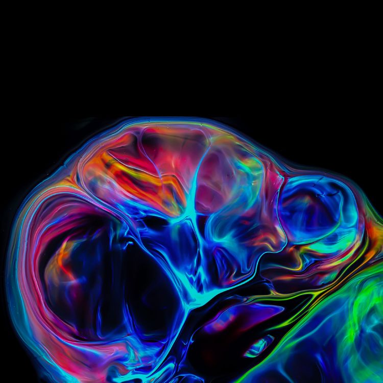 Обои фрактальное искусство, арт, вода, пурпур, жидкость в разрешении 2560x2560