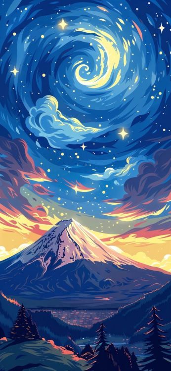 Обои живопись, иллюстрация, дизайн интерьера, визуальное искусство, Тамблер в разрешении 736x1595