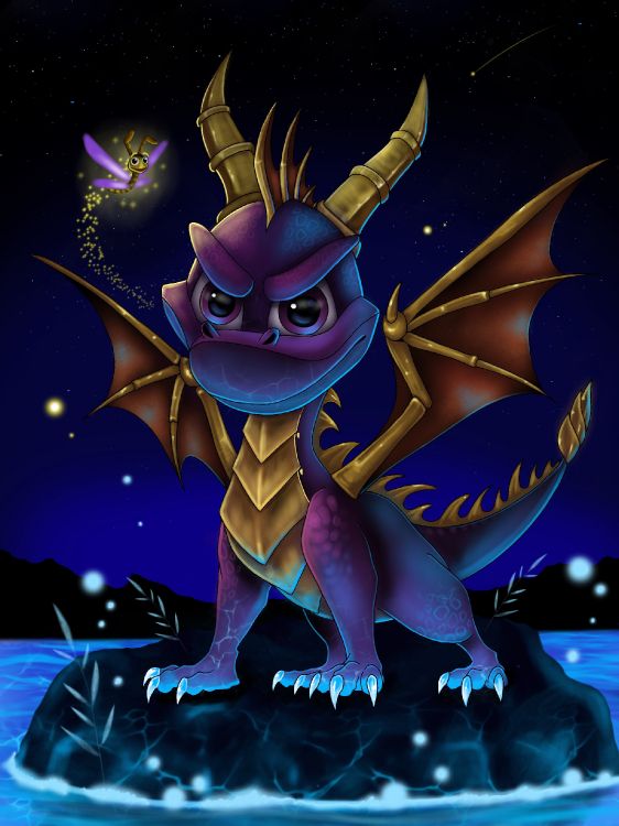 Обои иллюстрация, дракон, мультфильм, мультик, арт в разрешении 2048x2732