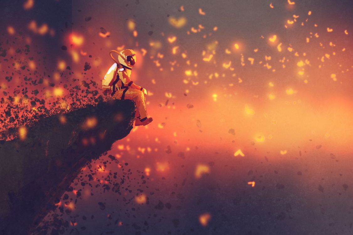 Обои иллюстрация, Апельсин, тепло, облако, атмосфера в разрешении 4500x3000