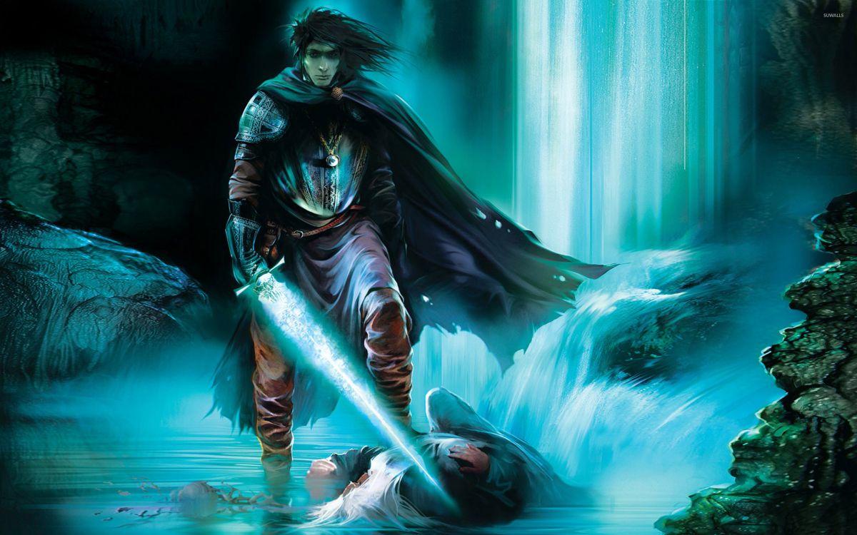 Обои воин, фэнтези, темнота, арт, эльф в разрешении 2560x1600