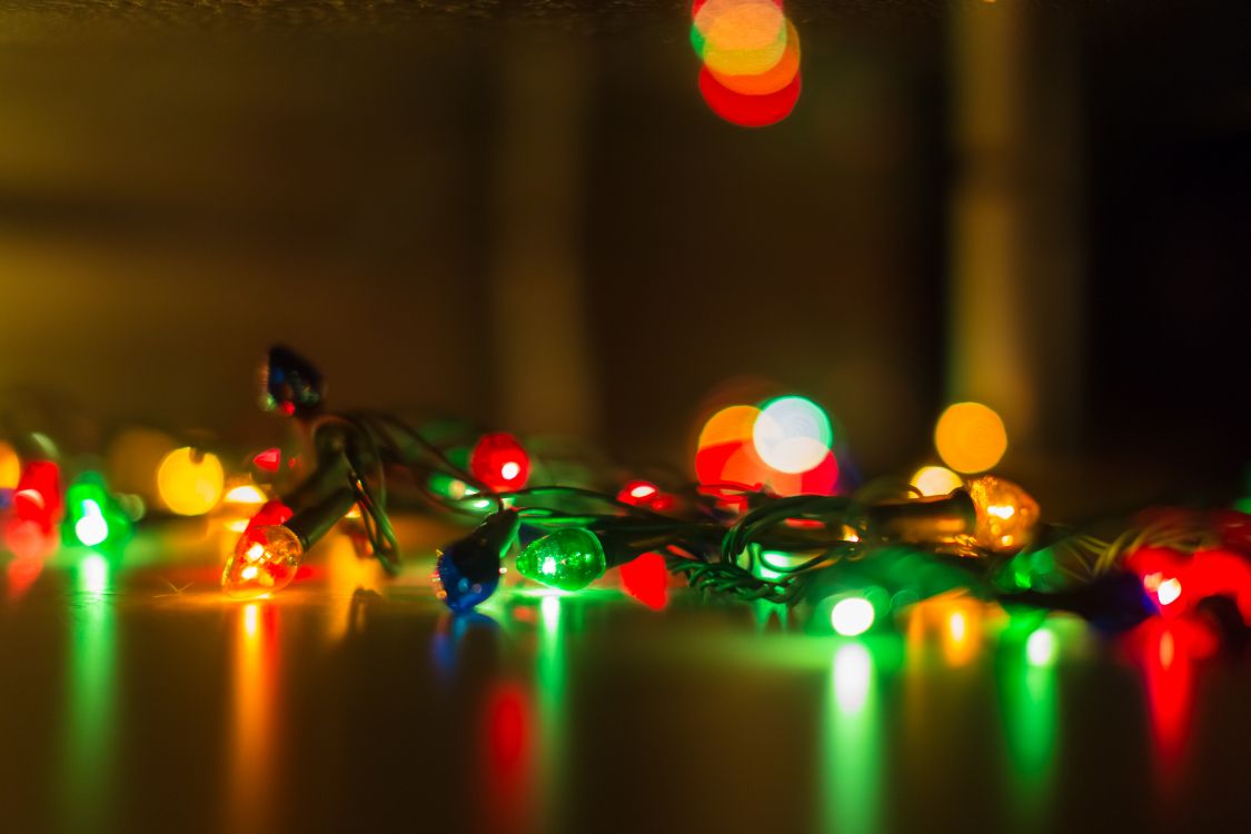 Обои Рождественские огни, гирлянда, Рождественский день, свет, освещение в разрешении 5472x3648