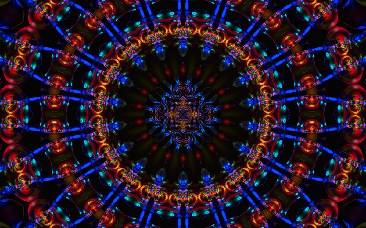 Обои психоделическое искусство, симметрия, фрактальное искусство, узор, калейдоскоп в разрешении 1920x1200