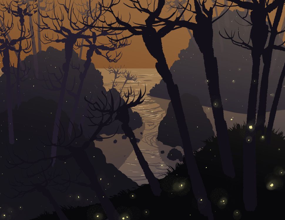 Обои атмосфера, Harusnya Аку, лист, ветвь, произведение искусства в разрешении 6600x5100