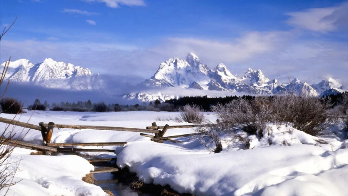 Обои зима, снег, природа, гора, горный рельеф в разрешении 3840x2160