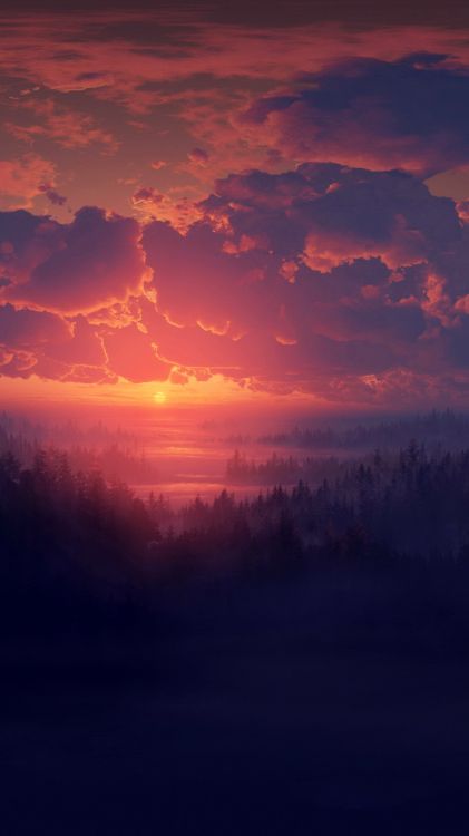 Обои телефон, послесвечение, эстетика, облако, атмосфера в разрешении 1080x1920