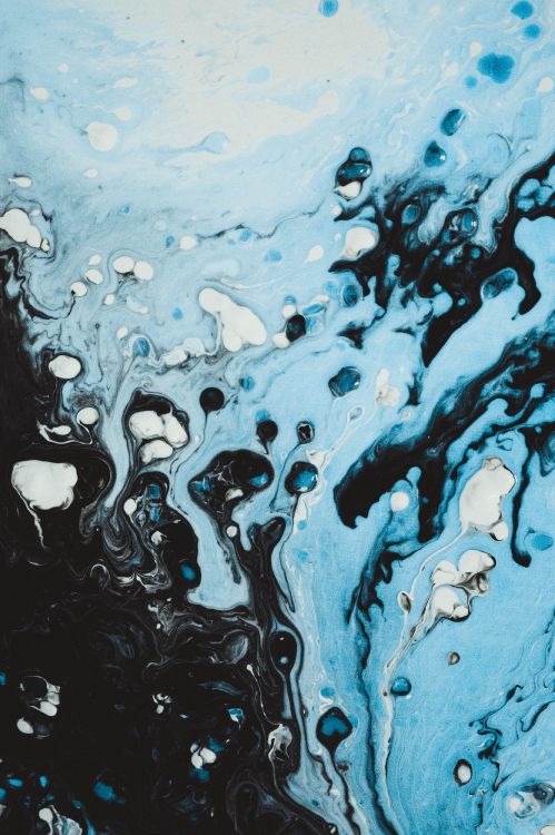 Обои арт, синий, вода, бирюза, живопись в разрешении 3169x4754