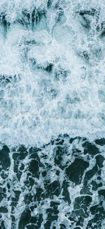 Обои волна, ветровая волна, водоем, берег, океан в разрешении 1080x2340