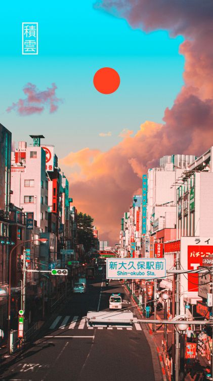 Обои небоскреб, здание, дневное время, облако, легковые автомобили в разрешении 1080x1920