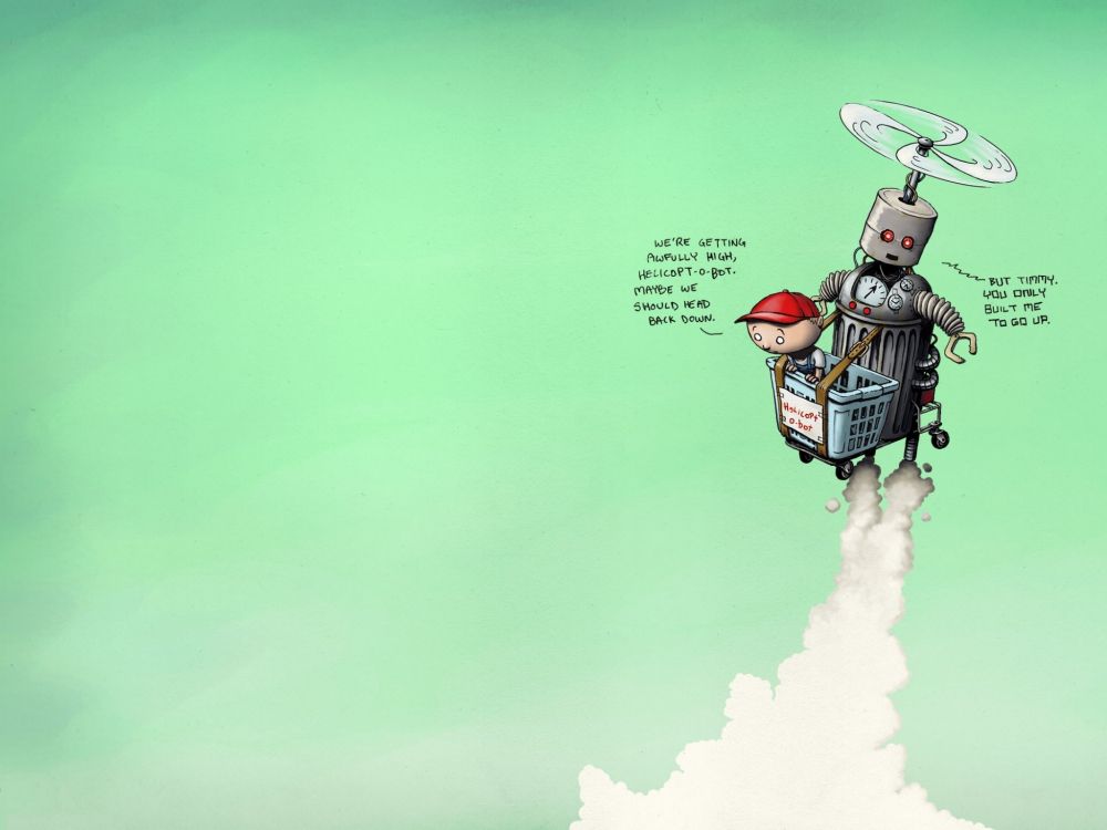 Обои Юмор, экстремальный вид спорта, небо, зеленый, паразит Ева в разрешении 2048x1536