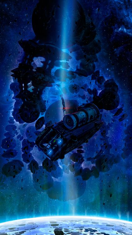 Обои атмосфера, мир, астрономический объект, арт, космический аппарат в разрешении 1080x1920