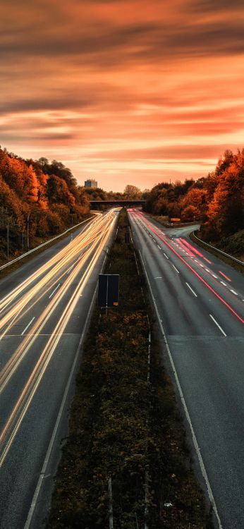 Обои дорога, магистраль, природа, переулок, проезд в разрешении 1476x3197