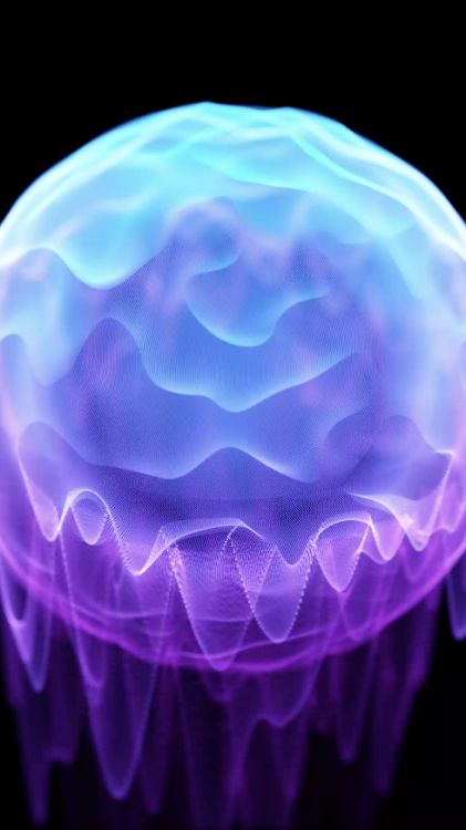 Обои Медуза, пурпур, свет, жидкий, вода в разрешении 1620x2880