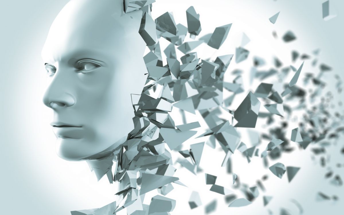 Обои лицо разбивается, иллюстрация, картинка, иллюстрации, лицо в разрешении 2880x1800