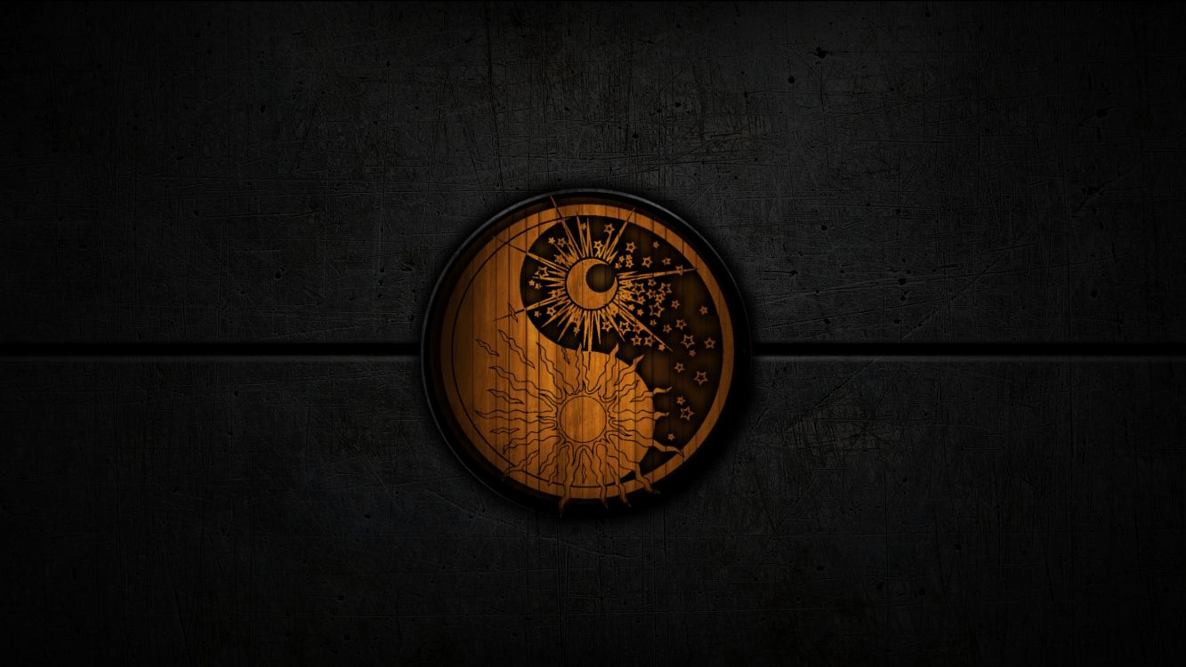 Обои крупный план, лого, круг, символ в разрешении 3840x2160