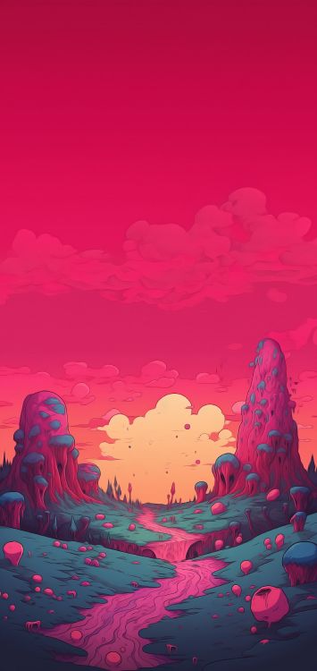 Обои визуальное искусство, художественная краска, послесвечение, природный ландшафт, мир в разрешении 1996x4212