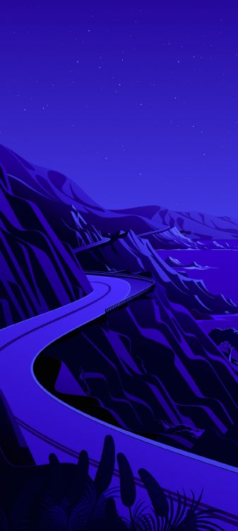 Обои ios, iOS 14, яблоко, капюшон, синий в разрешении 1080x2400