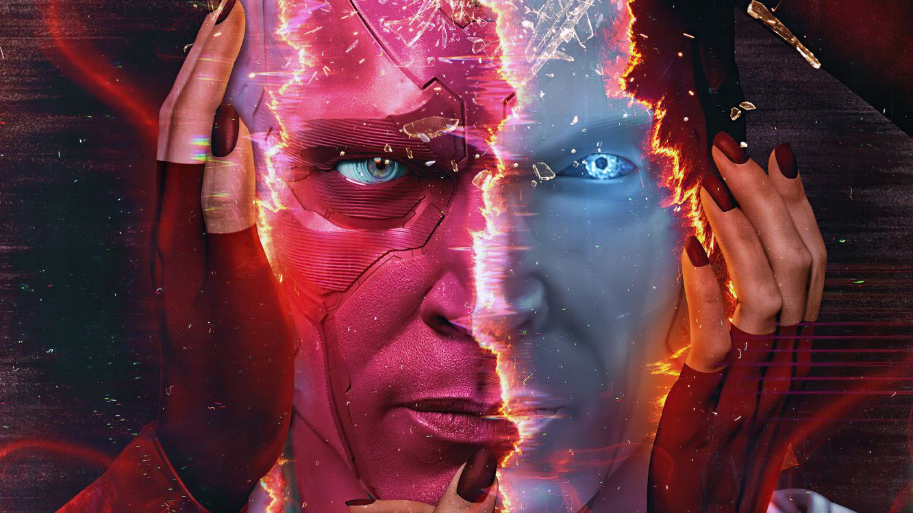 Обои видение, wandavision, Ванда Maximoff, супергерой, пурпур в разрешении 5120x2880