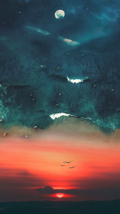 Обои атмосфера, облако, вода, синий, природный ландшафт в разрешении 2160x3840