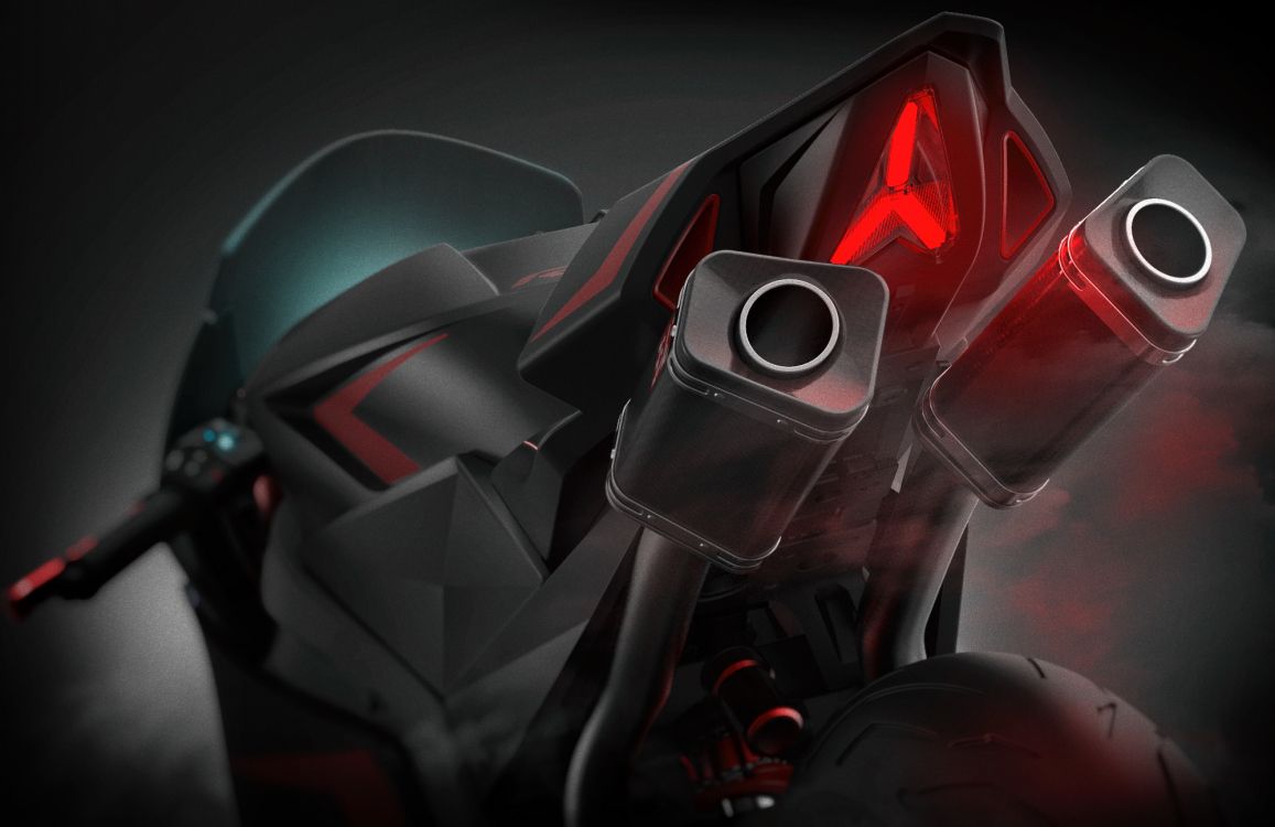 Обои мотоцикл, корпорация Yamaha, графический дизайн, красный цвет, темнота в разрешении 2000x1296