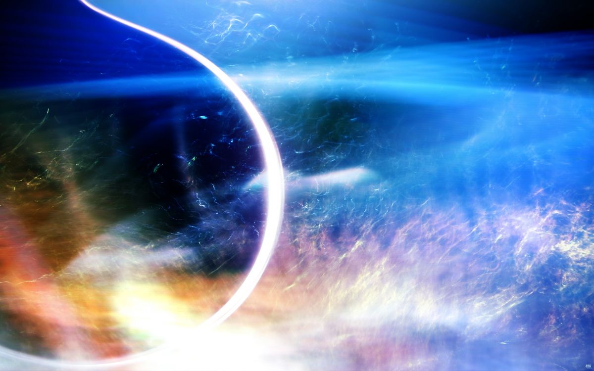 Обои синий, свет, космическое пространство, пространство, кривая в разрешении 1920x1200