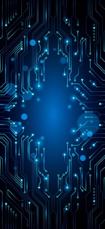 Обои синий, свет, лазурный, арт, линия в разрешении 1080x2340