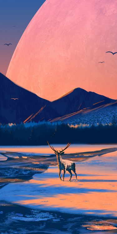 Обои природа, живопись, арт в разрешении 1080x2160