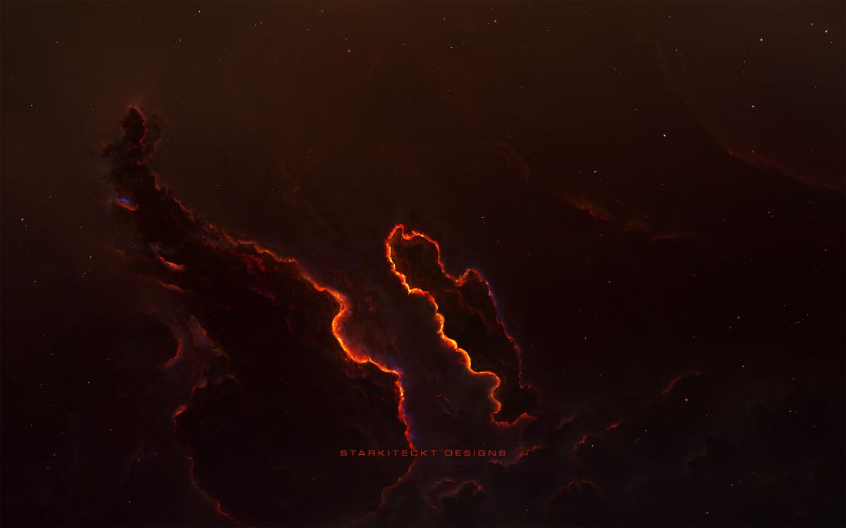 Обои арт, красный цвет, вода, молния, атмосфера в разрешении 2560x1600