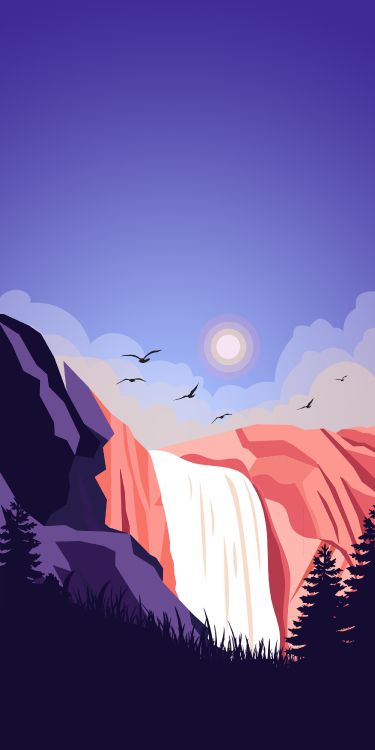 Обои атмосфера, облако, природный ландшафт, гора, живопись в разрешении 1750x3500