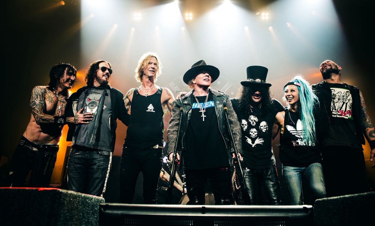 Обои Слэш, Guns N Roses, Not in This Lifetime Tour, концерт, Представление в разрешении 2000x1209