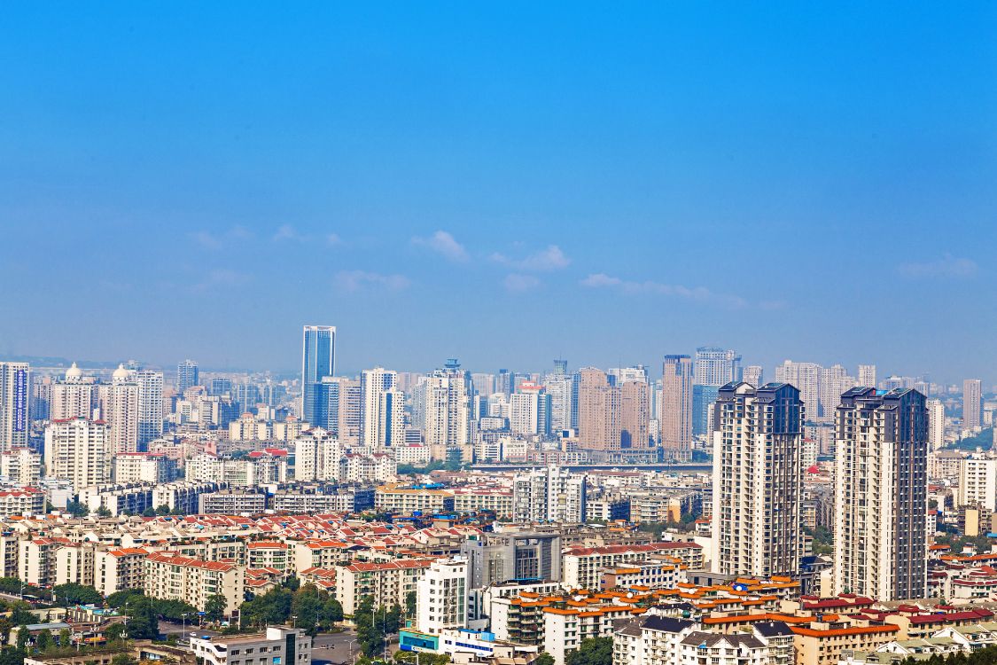 Обои небоскреб, иллюстрация, Мяньян, городской пейзаж, городской район в разрешении 4200x2800