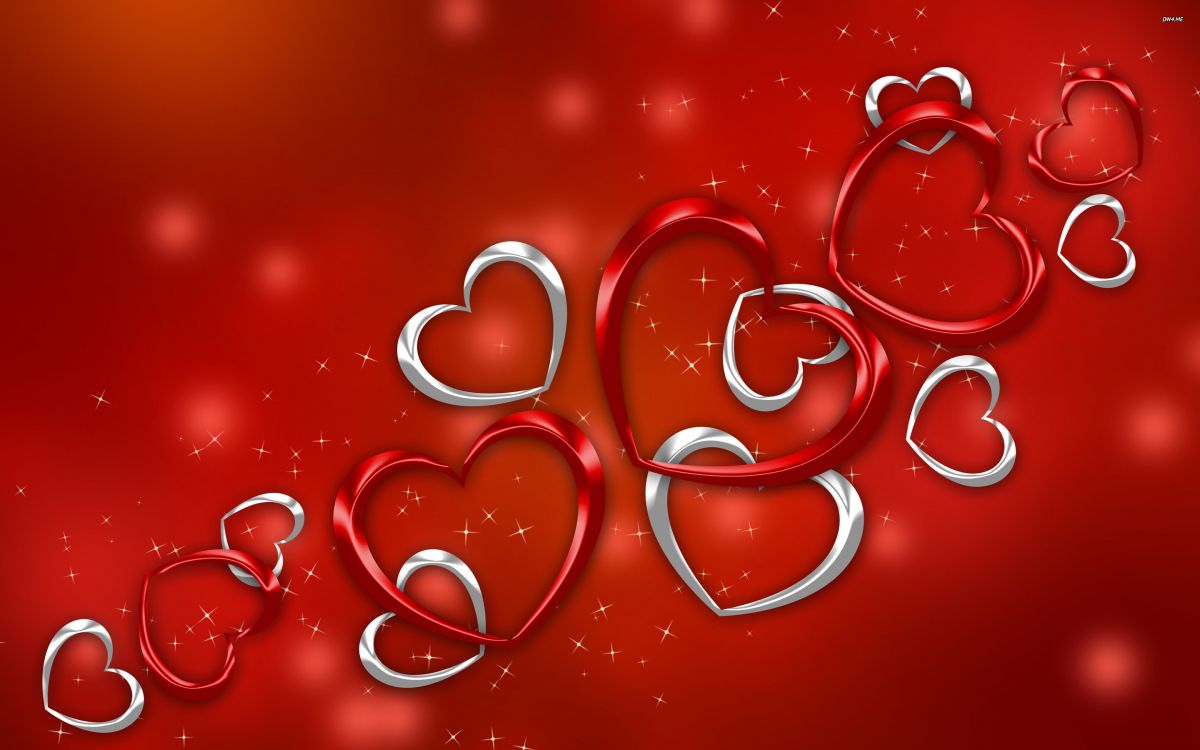 Обои сердце, День Святого Валентина, красный цвет, любовь, текст в разрешении 2880x1800