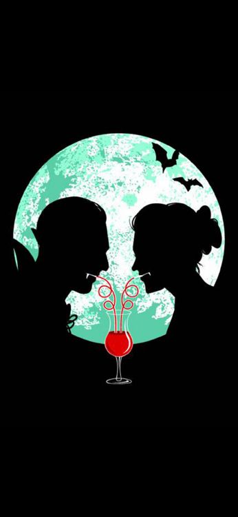 Обои психологическое тестирование, вампир, дизайн, иллюстрация, арт в разрешении 1080x2340