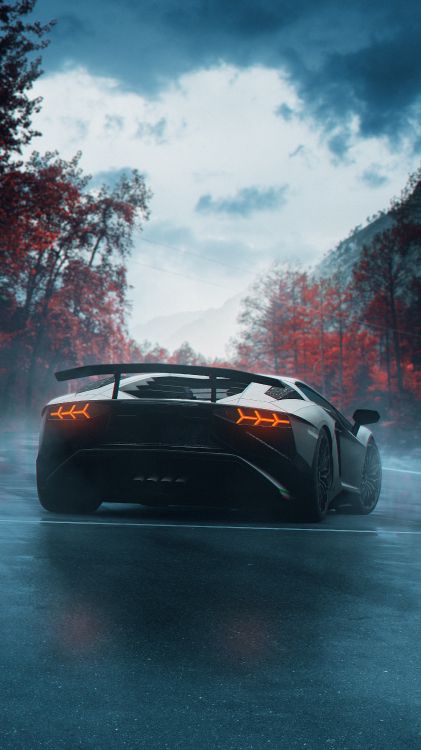 Обои отражение, Ламборгини авентадор, Ламборджини, спорткар, легковые автомобили в разрешении 3240x5760