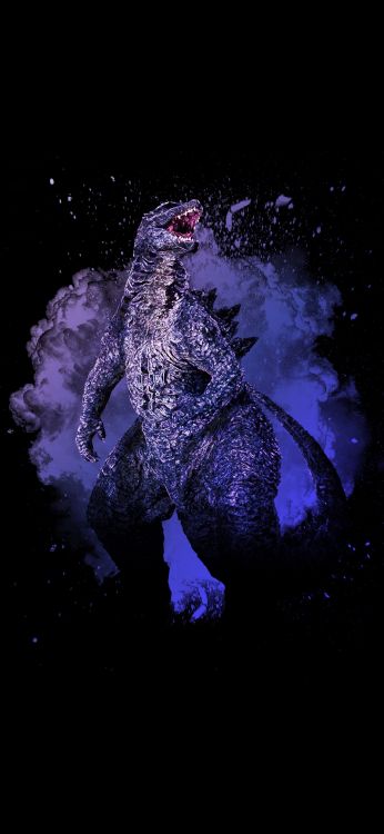 Обои темнота, постер, графика, вода, пурпур в разрешении 1080x2340