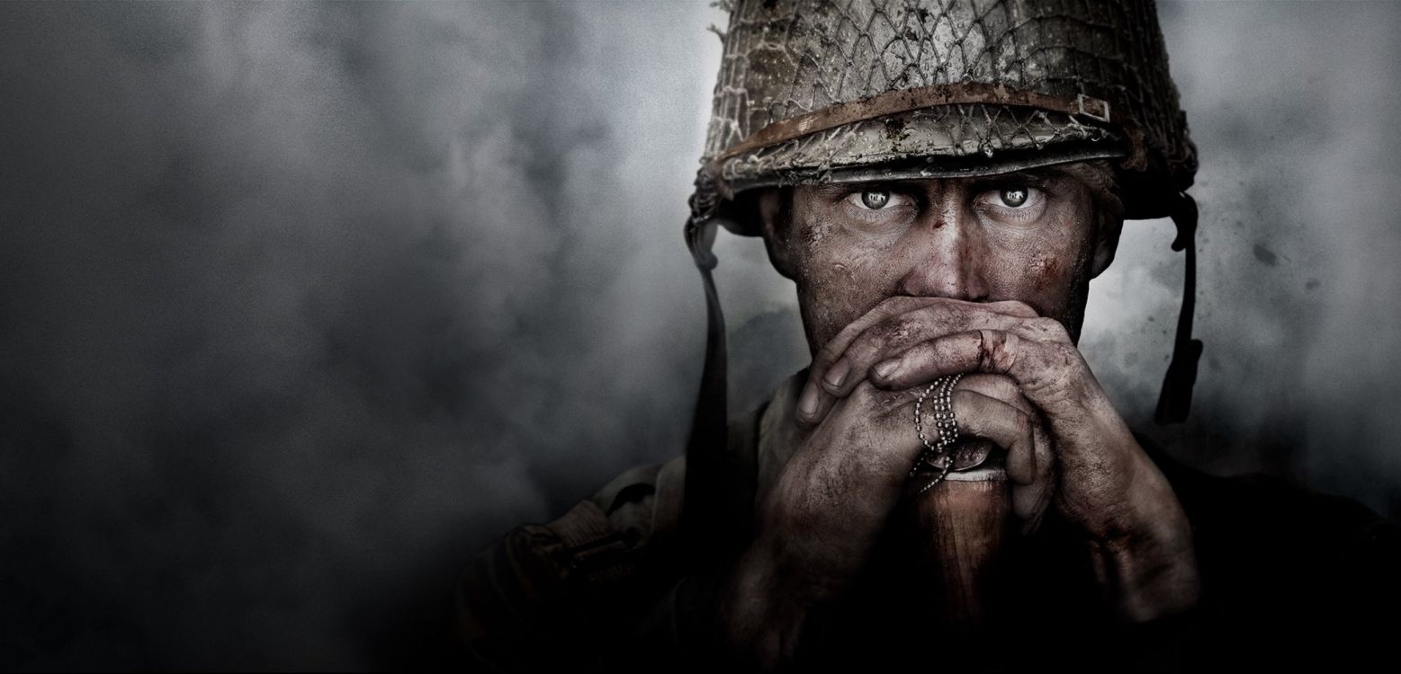 Обои Call of Duty WWII, activision, волосы на лице, борода, человек в разрешении 2608x1256