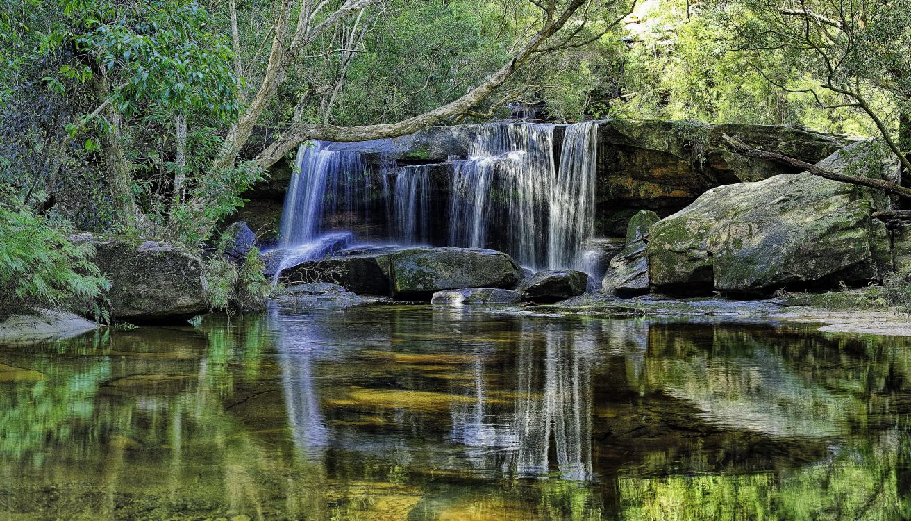 Обои водоем, водопад, гидроресурсы, природа, вода в разрешении 5950x3400