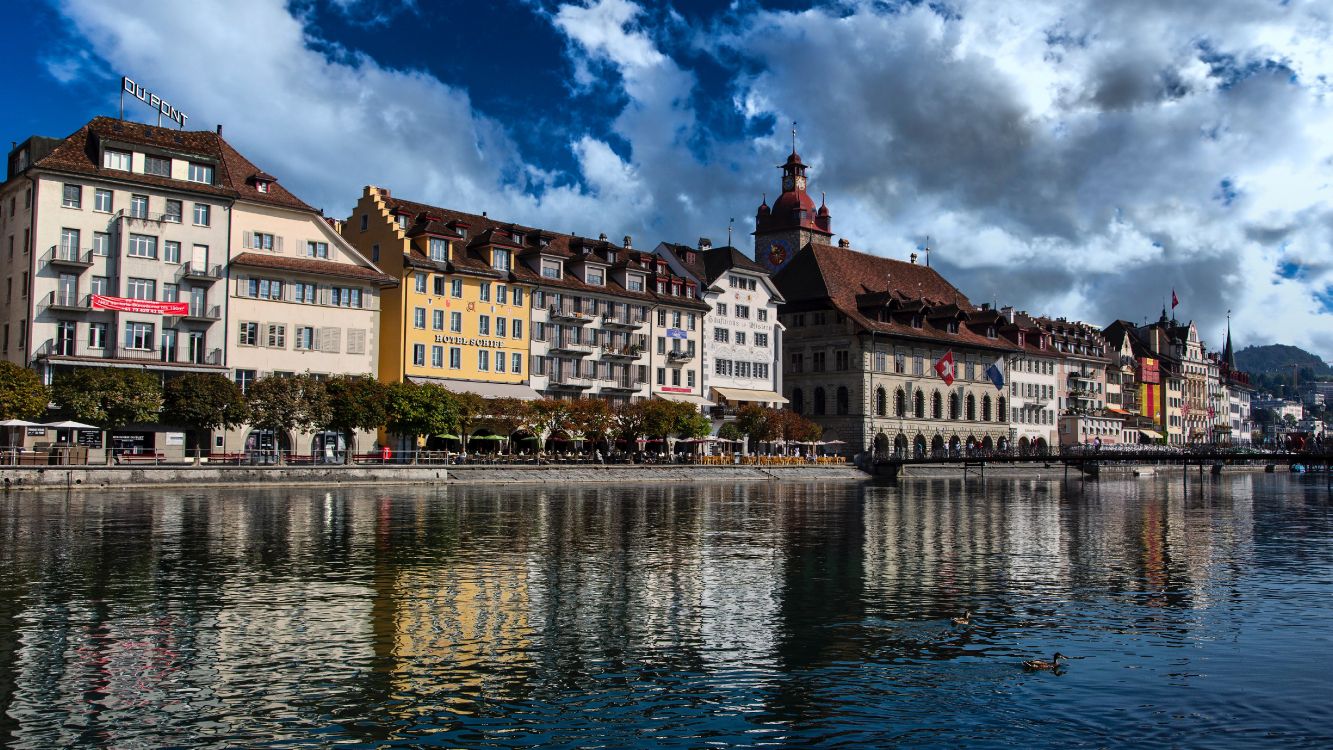 Обои люцерна, Рейсс, реки, вода, облако в разрешении 5120x2880