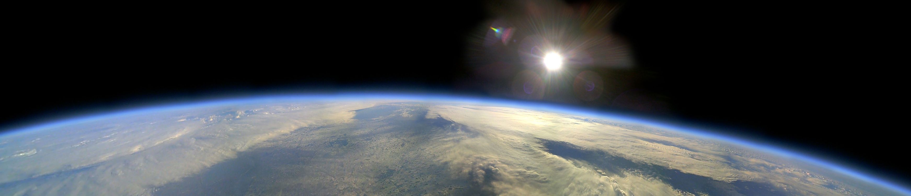 Обои атмосфера, космическое пространство, земля, астрономический объект, горизонт в разрешении 5281x1136