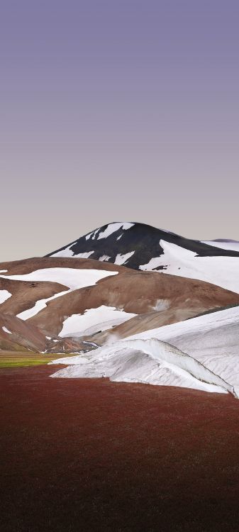 Обои Xiaomi Mi, склон, гора, природный ландшафт, снег в разрешении 1080x2400