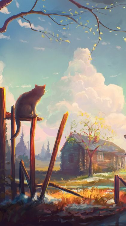 Обои живопись, арт, постер, облако, атмосфера в разрешении 1080x1920