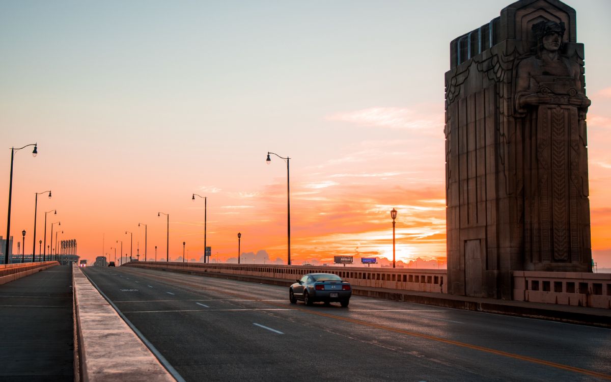 Обои дорога, утро, вечер, закат, городской район в разрешении 3840x2400