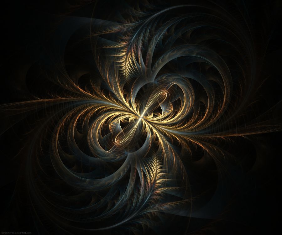 Обои фрактальное искусство, узор, вихрь, темнота, арт в разрешении 2400x2000