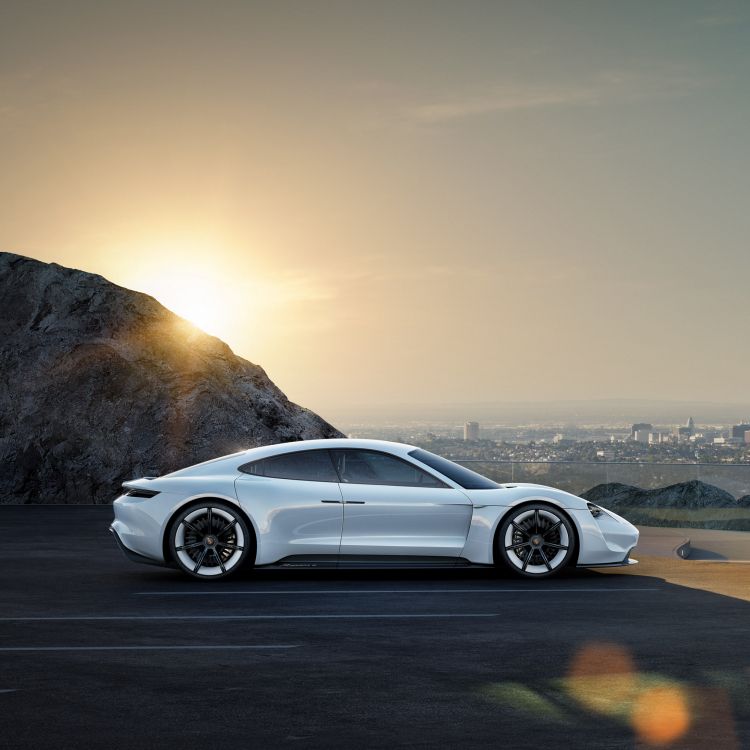 Обои Порше, авто, спорткар, Porsche Mission E, колесо в разрешении 2048x2048