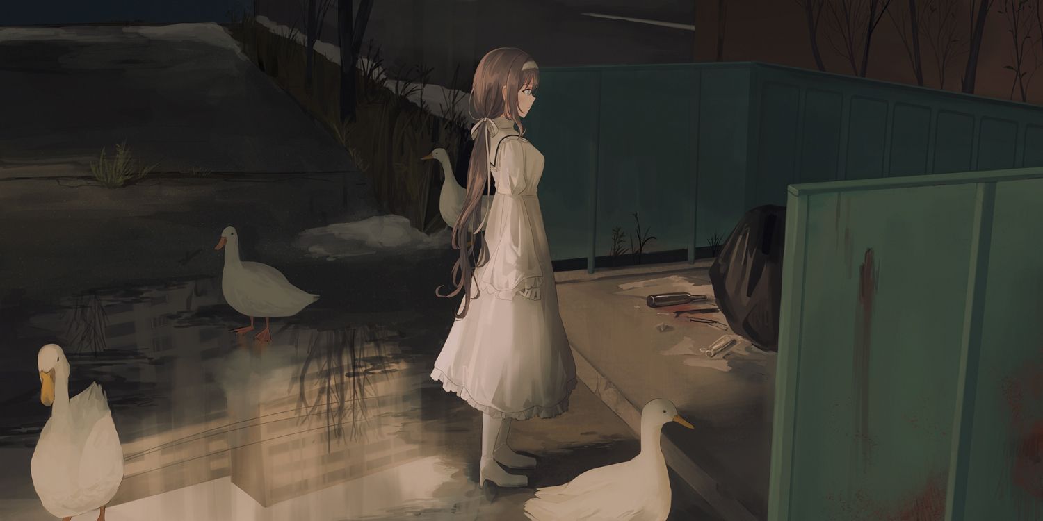 Обои аниме, Цифровой композитинг, арт, фикция, юбка в разрешении 2000x1000