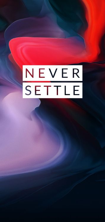 Обои OnePlus 6, никогда не соглашайтесь на oneplus 6, OnePlus 6T, OnePlus 7, красный цвет в разрешении 1080x2280