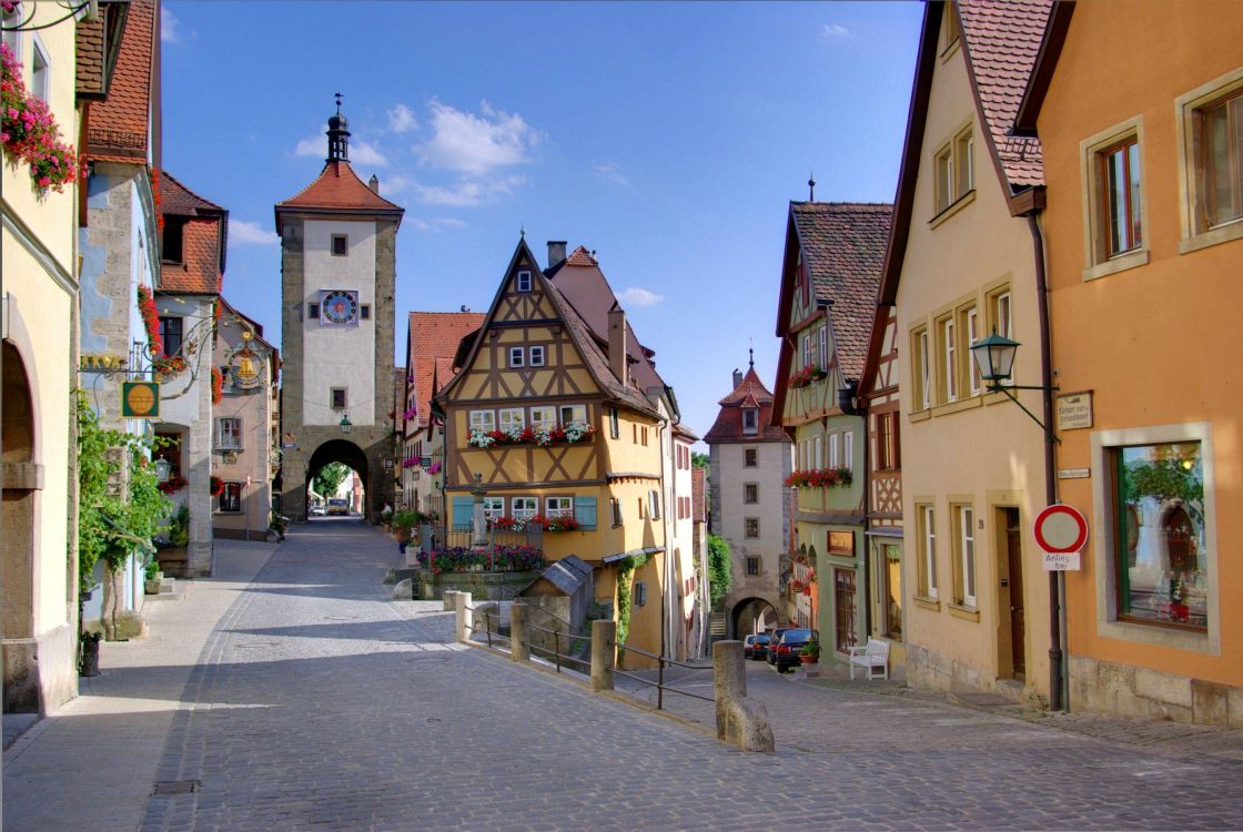 Обои Ротенбург-об-дер-Таубер, Романтическая Дорога, городок, соседство, улица в разрешении 2904x1944