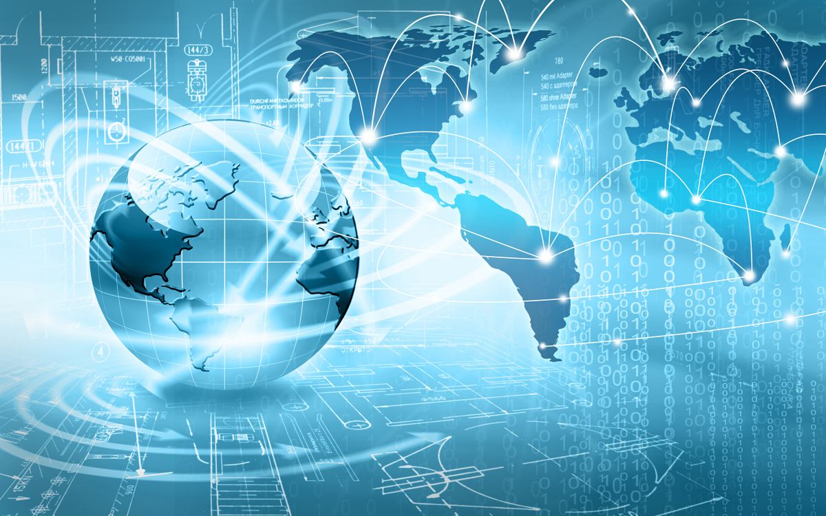 Обои синий, мир, шар, технологии, земля в разрешении 2880x1800