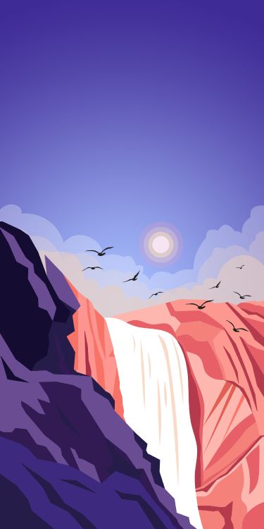 Обои Арктика, арт, живопись, пейзаж, природный ландшафт в разрешении 1750x3500